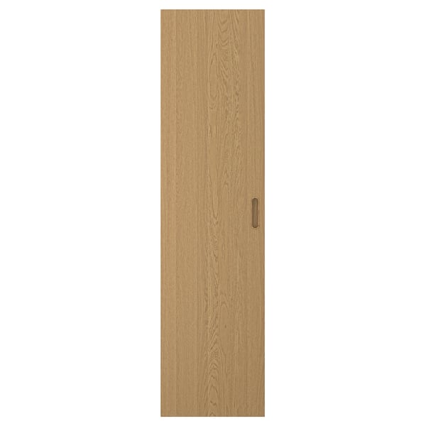 TONSTAD Door with hinges, oak veneer, 50x195 cm