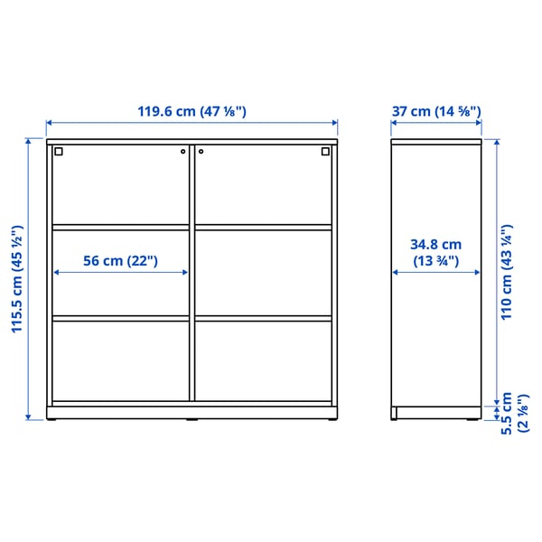 TONSTAD Shelving unit, off-white, 120x37x116 cm