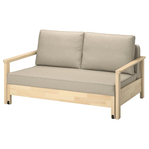 A light grey TORNSBORG sofa bed with a wooden frame, offering comfort and style.