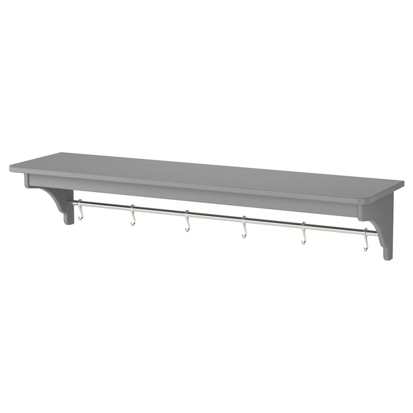 TORNVIKEN Wall shelf, grey, 120 cm