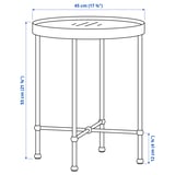 TORSJÖ Side table, gold effect/glass, 45 cm