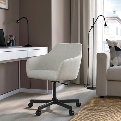 TOSSBERG / MALSKÄR Swivel chair, Gunnared beige/black