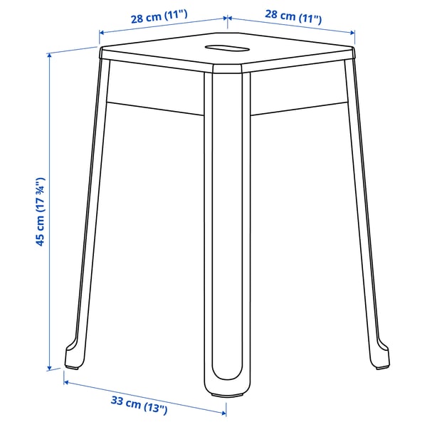 TRÄNNÖ Stool, white/pine