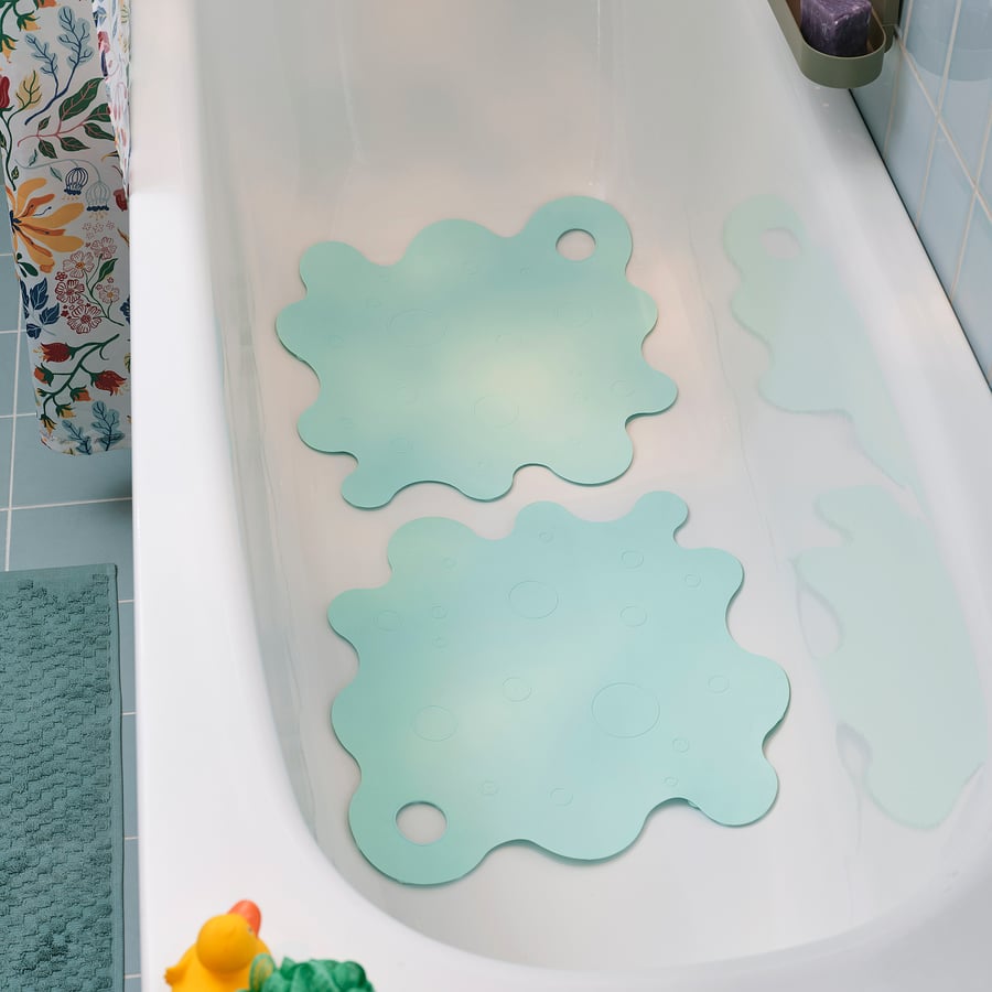 TRAMPSJÖN bathtub mat, light turquoise, 43x43 cm - IKEA