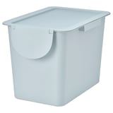 TRÖSKNING Bin with lid, light grey-blue, 25 l