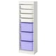 TROFAST Storage combination with boxes, white white/lilac, 46x30x146 cm