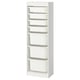 TROFAST Storage combination with boxes, white/white, 46x30x146 cm