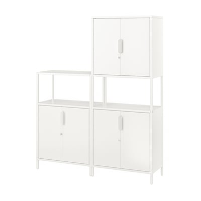 TROTTEN Cabinet combination, white, 140x173 cm