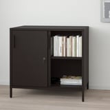 TROTTEN Cabinet with sliding doors, anthracite, 80x55x75 cm