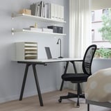 TROTTEN Desk, white/anthracite, 140x80 cm