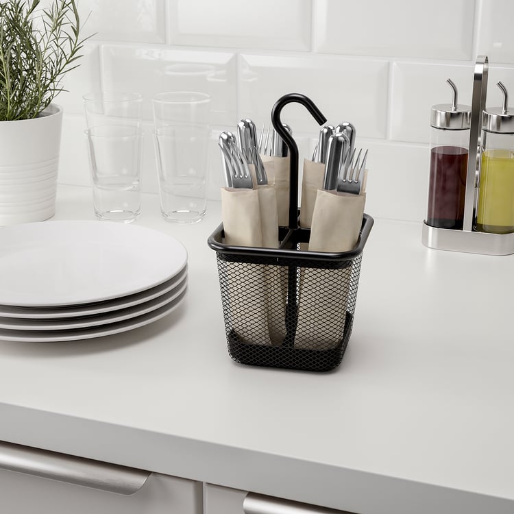 UPPDATERA cutlery caddy, anthracite, 12x12 cm IKEA