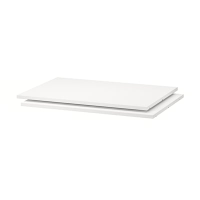 A white UTRUSTA shelf with a smooth, rectangular design and a sturdy melamine finish.