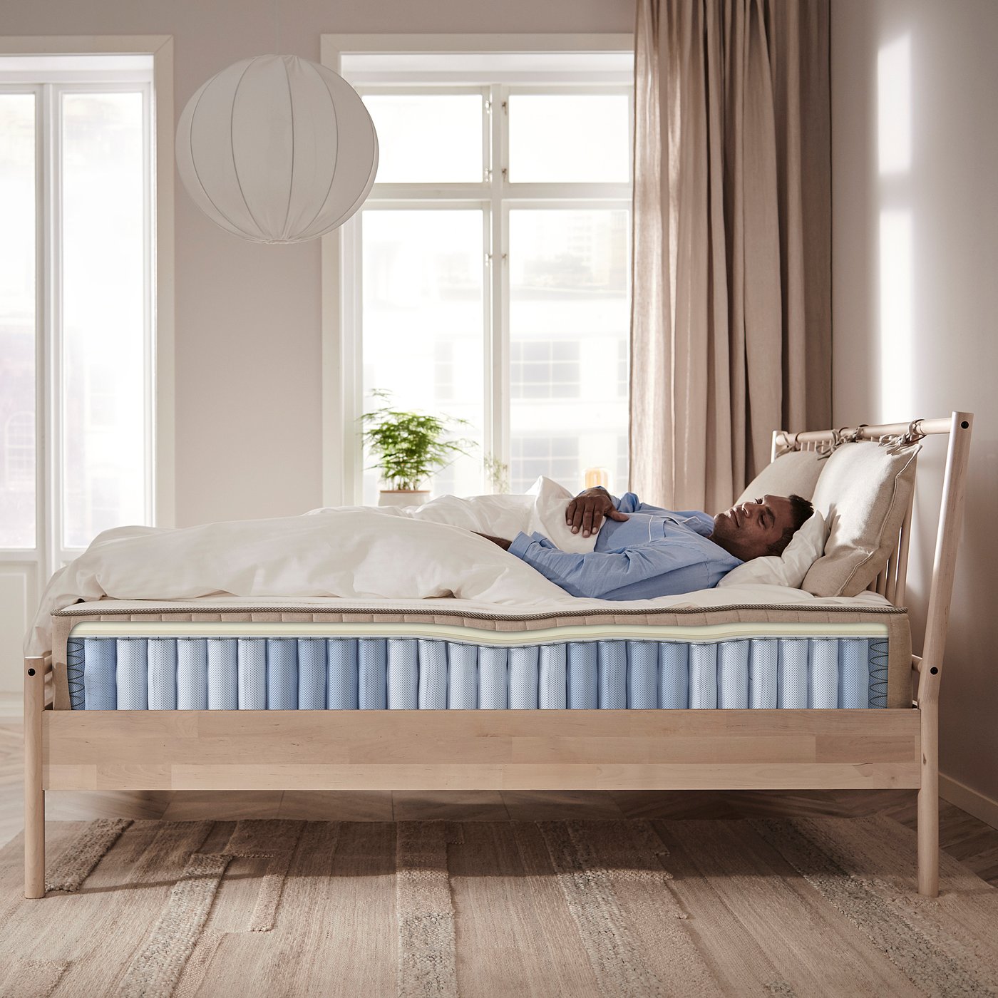VATNESTROM pocket sprung mattress, firm/natural, 180x200 cm — picture 7