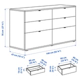 VIHALS Wardrobe combination, white/mirror glass, 245x57x200 cm