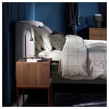 VIKHAMMER Bedside table, walnut veneer, 40x39 cm