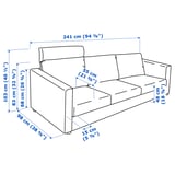 VIMLE 3-seat sofa, with headrest/Hallarp beige