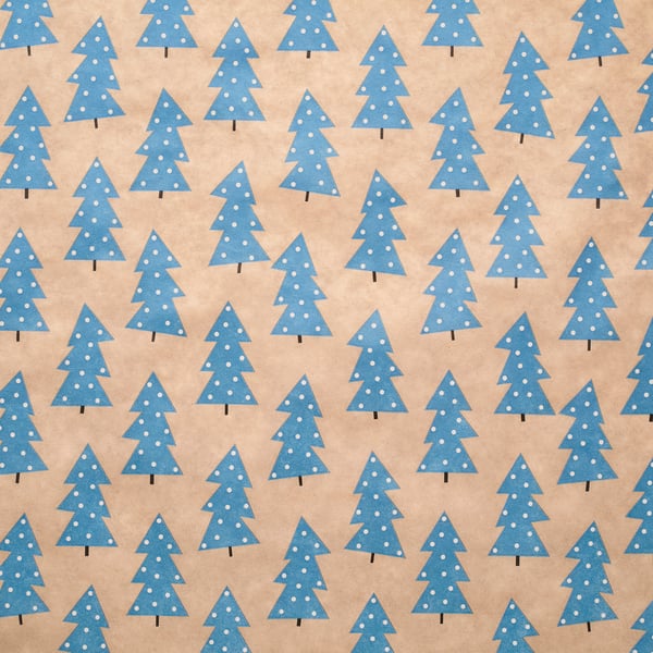 Vinter 2019 Gift Wrap Roll Blue Natural Colour Beige Patterned