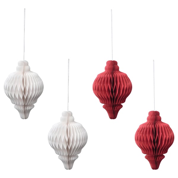 Vinterfest Hanging Decoration Paper Red White Ikea