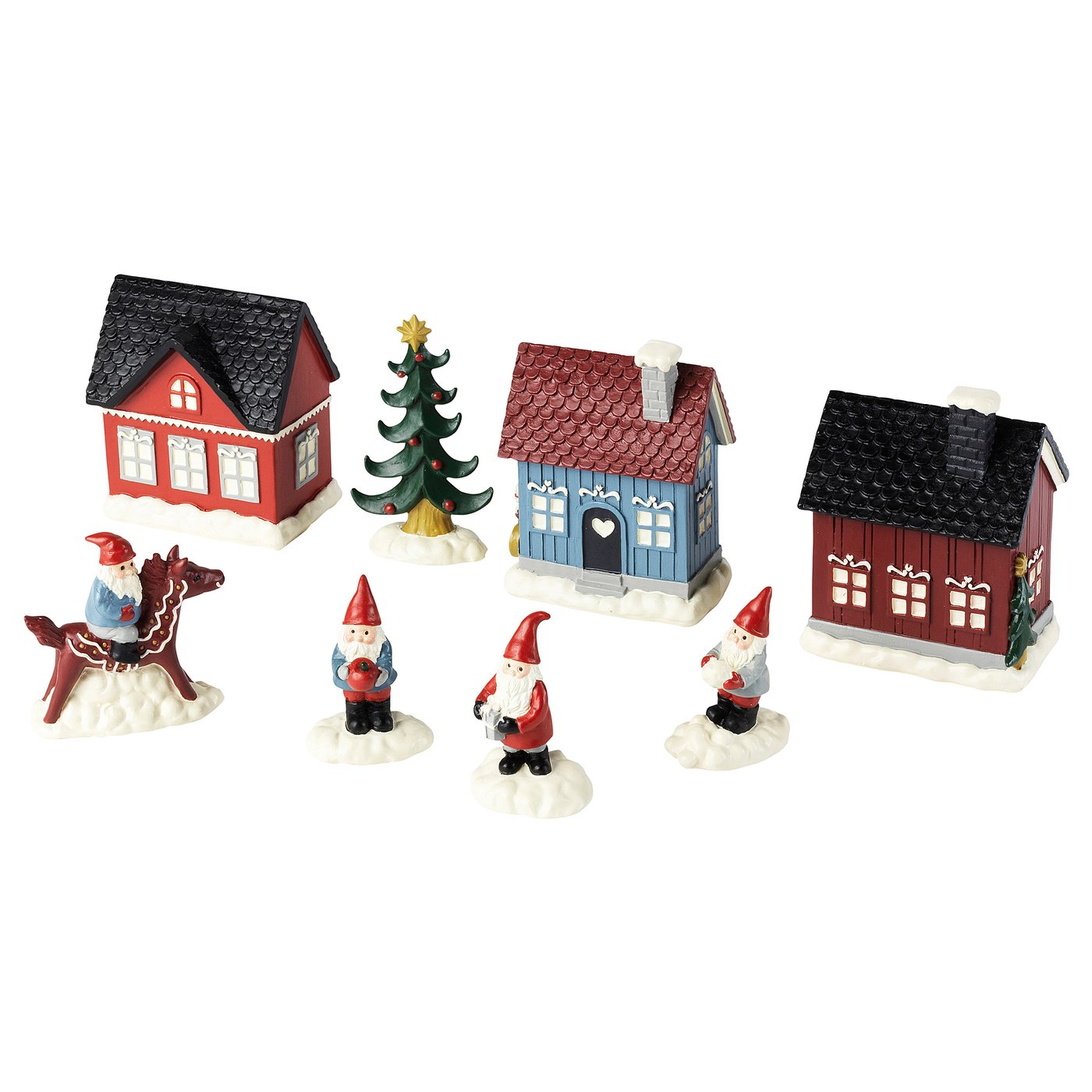 VINTERFINT Decoration set of 8, winter village IKEA