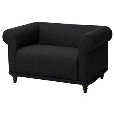 VISKAFORS 1,5-seat armchair, Lejde anthracite/brown