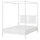 VITARNA white metal four-poster bed with mesh panels and slatted base for airflow.