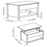VITTERYD Adjustable coffee table, white, 97 cm