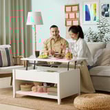 VITTERYD Adjustable coffee table, white, 97 cm