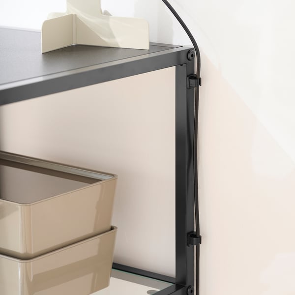 VITTSJÖ / KRYLBO Desk and chair, black-brown/dark beige