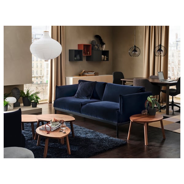 VOLLERSLEV Rug, high pile, dark blue, 160x230 cm