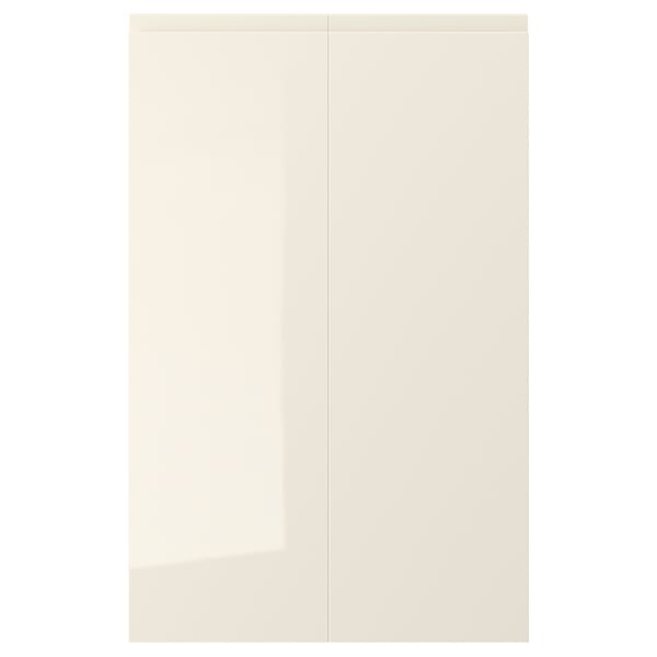VOXTORP 2-p door f corner base cabinet set, right-hand/high-gloss light beige, 25x80 cm