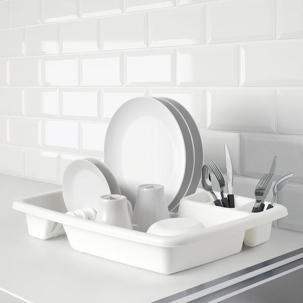 VRAKFISK Dish drainer, white