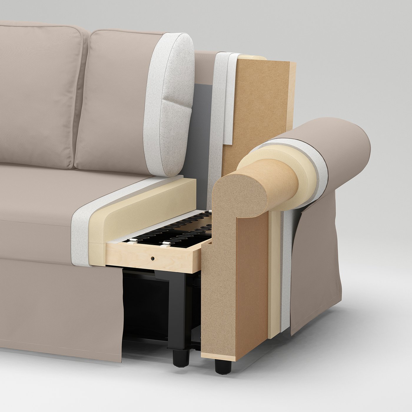 VRETSTORP 3-seat sofa-bed, Kilanda light beige — picture 8