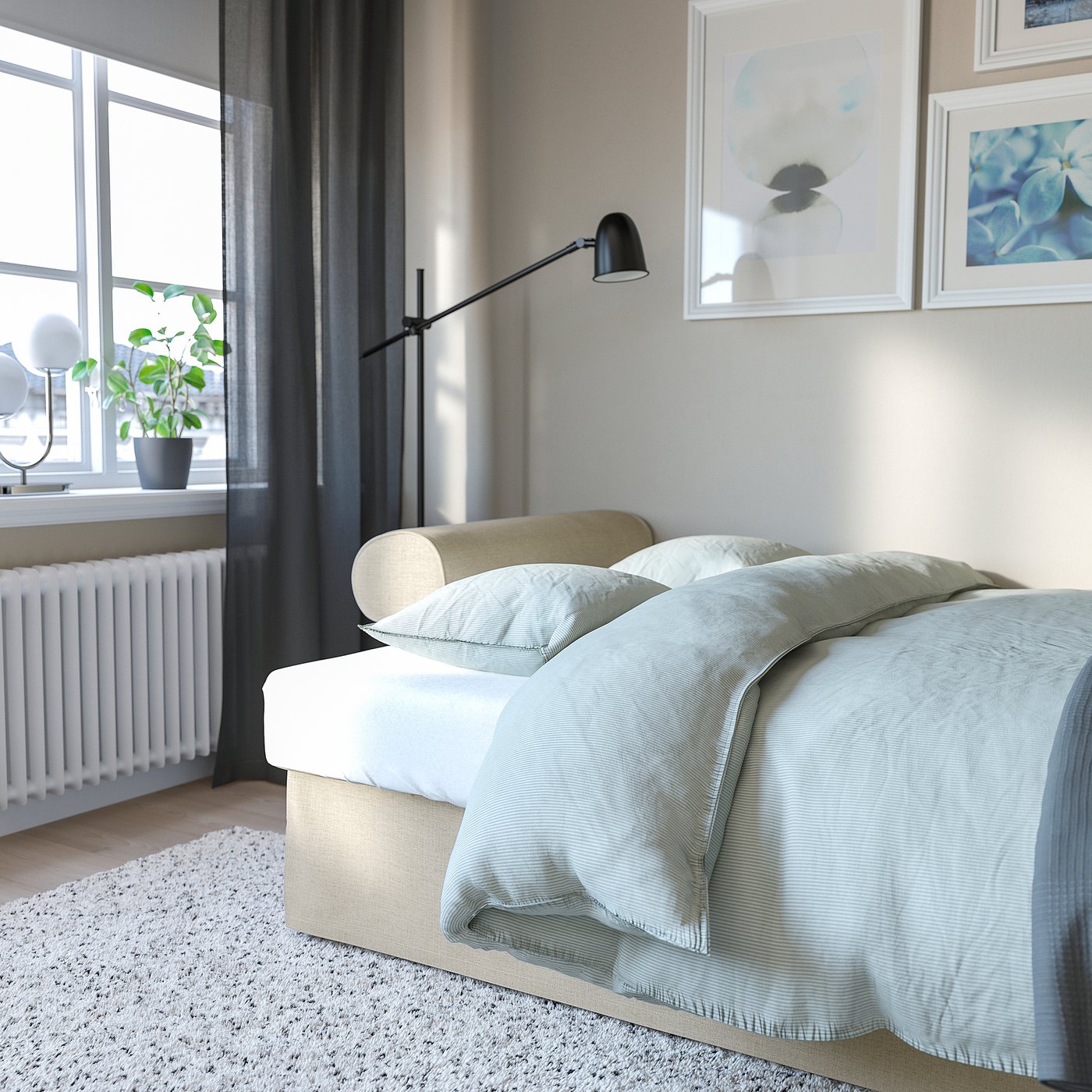 VRETSTORP 3-seat sofa-bed, Kilanda light beige — picture 3