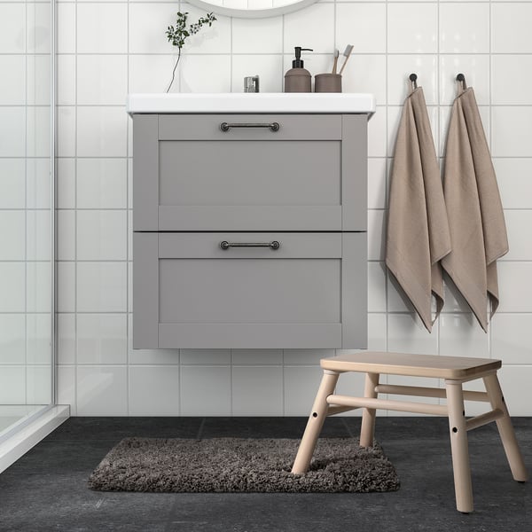 ALMTJÄRN อัล์มแชร์น พรมห้องน้ำ, เบจ, 40x60 ซม.