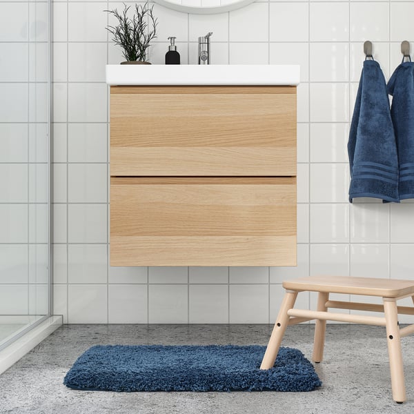 ALMTJÄRN อัล์มแชร์น พรมห้องน้ำ, น้ำเงินเข้ม, 40x60 ซม.