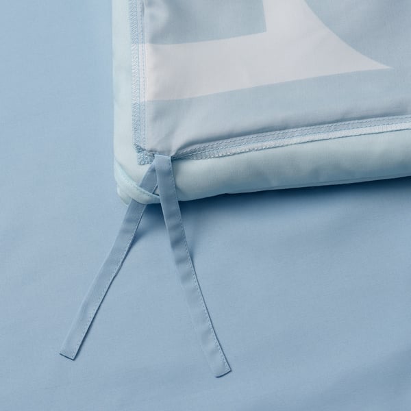 BRUKSVARA บรุคส์วอร่า ชุดเครื่องนอน 3 ชิ้น, ฟ้าอ่อน/ลายเรขาคณิต, 150x200 ซม.