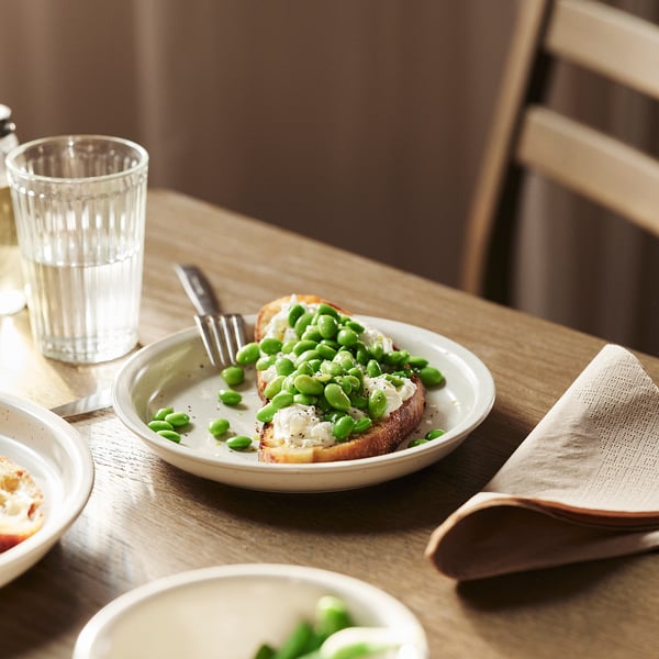 DAGGASTER ดักก์กัสเตอร์ จานแบ่ง, ลายจุด/ไลท์เบจ, 20 ซม.