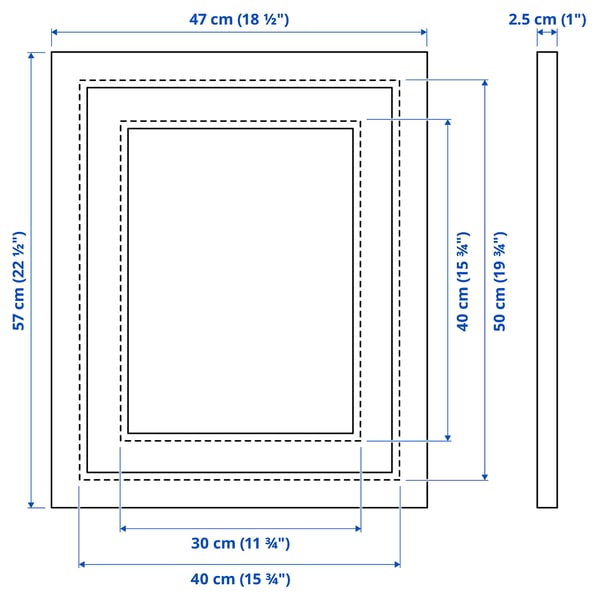 EDSBRUK เอียสบรูค กรอบรูป, ขาว, 40x50 ซม.