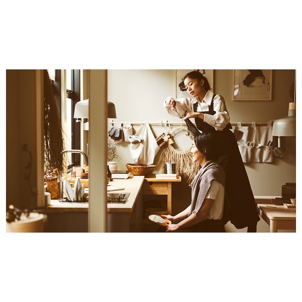 EKBACKEN เอียคบัคเก้น ท็อปครัว, ลายแอช/เคลือบลามิเนต, 186x2.8 ซม.