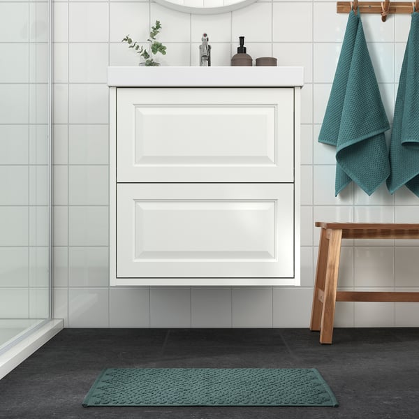 FJÄLLKATTFOT ฟแยลแคตฟุต พรมห้องน้ำ, สีเทอร์ควอยซ์, 40x60 ซม.