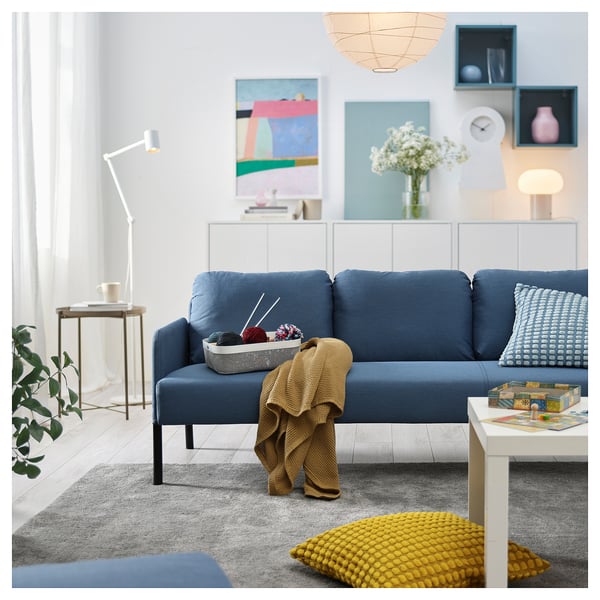 GLOSTAD กลูสตอด โซฟา3ที่นั่ง, คนีซา สีมีเดียมบลู