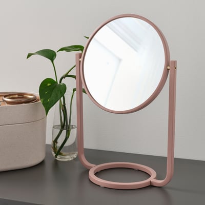 GRANVÅG กรอนโวก กระจกเงาตั้งโต๊ะ, ชมพู, 23x33 ซม.