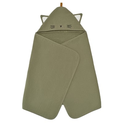 GULDVÄVARE กูลด์แววาเร ผ้าเช็ดตัวเด็กมีฮู้ด, เขียว, 60x125 ซม.