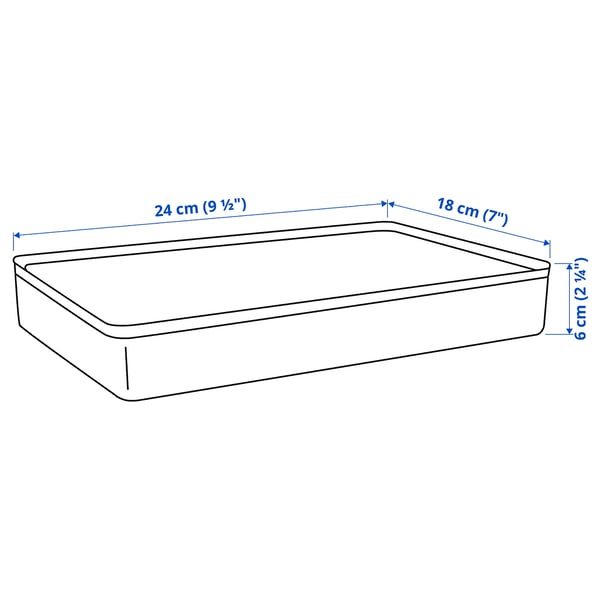HARVMATTA ฮาร์ฟมัทตา กล่องแบ่งช่อง, เทาเข้ม-เบจ, 24x18x6 ซม.