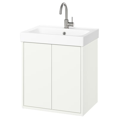 HAVBÄCK ฮาฟเบ็ค / ORRSJÖN ออร์เควิน ตู้อ่างล้างหน้าและบาน/อ่างลึก/ก๊อก, ขาว, 62x49x72 ซม.