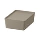 ตัวเลือก: KUGGIS คูก์กิส กล่องพร้อมฝาปิด, เทาเข้ม-เบจ, 18x26x8 ซม.