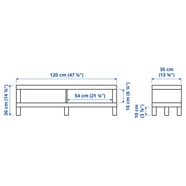 LACK ลัค ตู้วางทีวี, ขาว, 120x35x36 ซม.