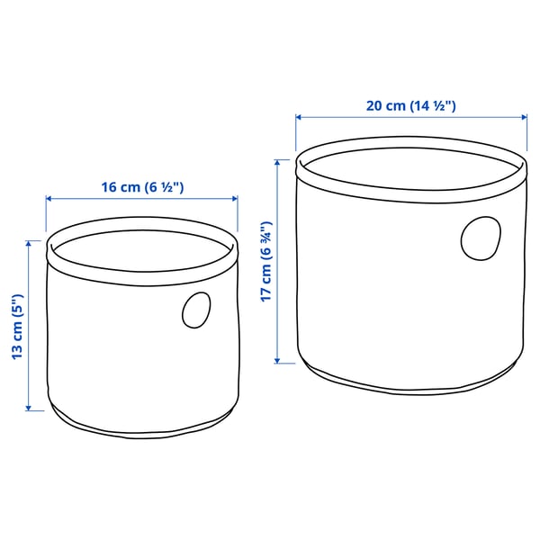 LEN เลียน กล่องผ้า 2 ใบ, เขียว/เทาอ่อน