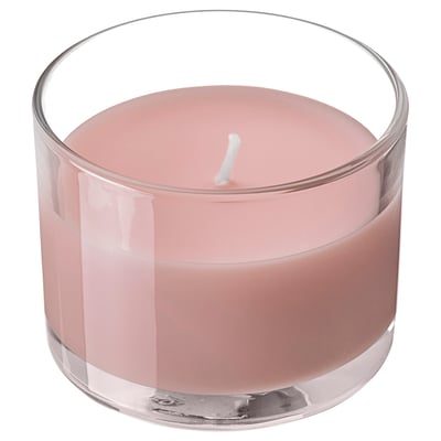 LOTSFÅGEL ล็อตส์ฟอเกล เทียนหอมในถ้วยแก้ว, กลิ่นเบอร์รีสีแดง ชมพูอ่อน, 20 ชม.