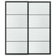 LUNDBRÄSMA ลุนด์เบรสมา บานเลื่อนคู่, ดำ/แก้วลายตาราง, 200x236 ซม.